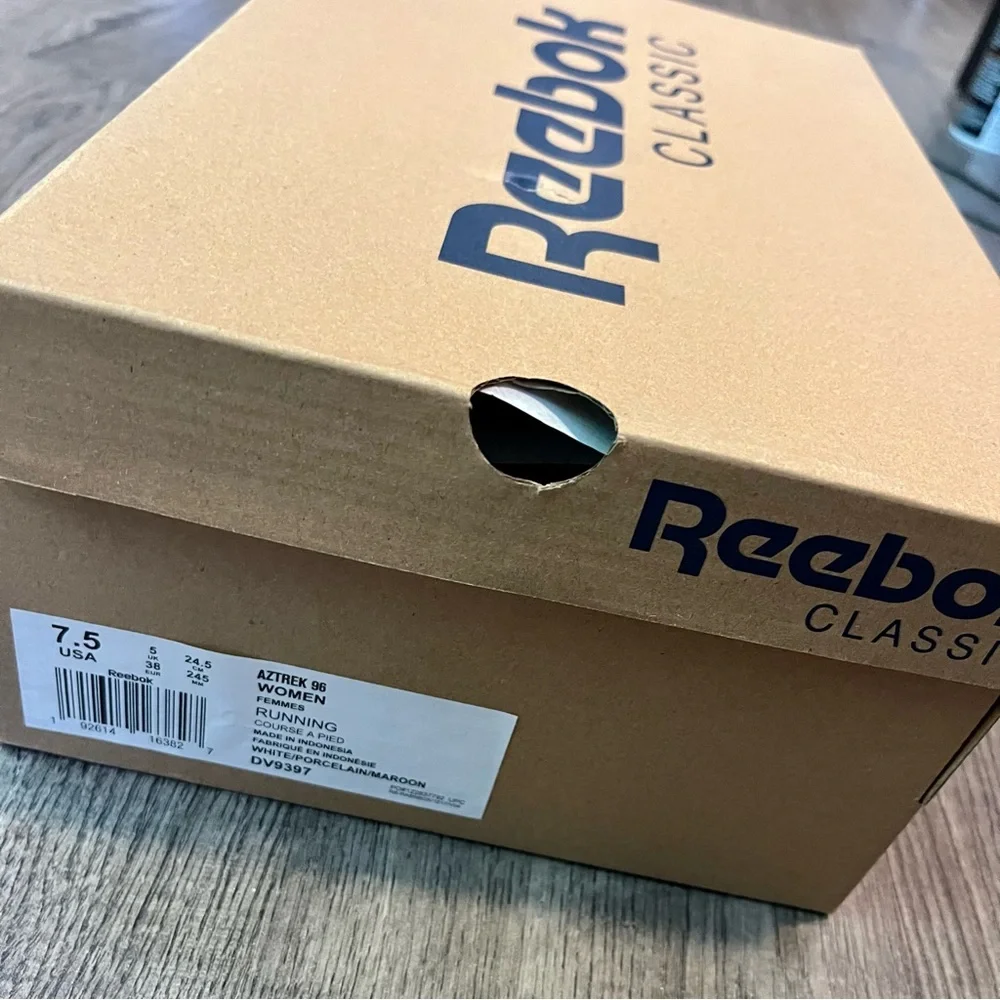 Reebok White Sneakers with Purple, Maroon, Blue and Peach Accents